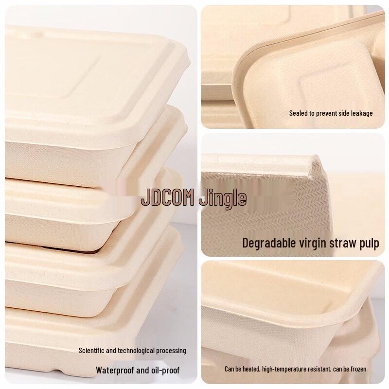 Degradable 4-Compartment Disposable Lunch Boxes
