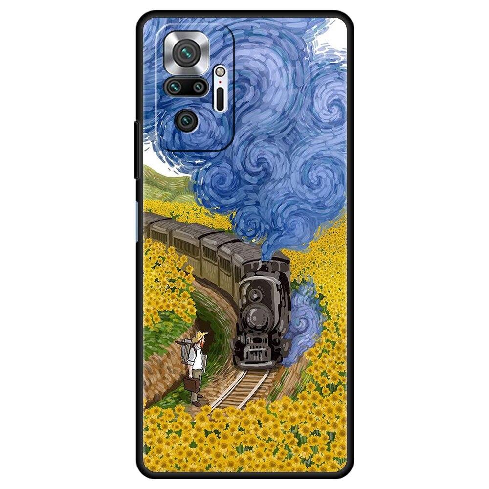 For Xiaomi Redmi Note 11 10 9 Pro 11T Case 9 9C 9A 8 K40 Funda Note 8pro 7 9S 9T Cover Retro Oil Painting Art Van Gogh Sunflower