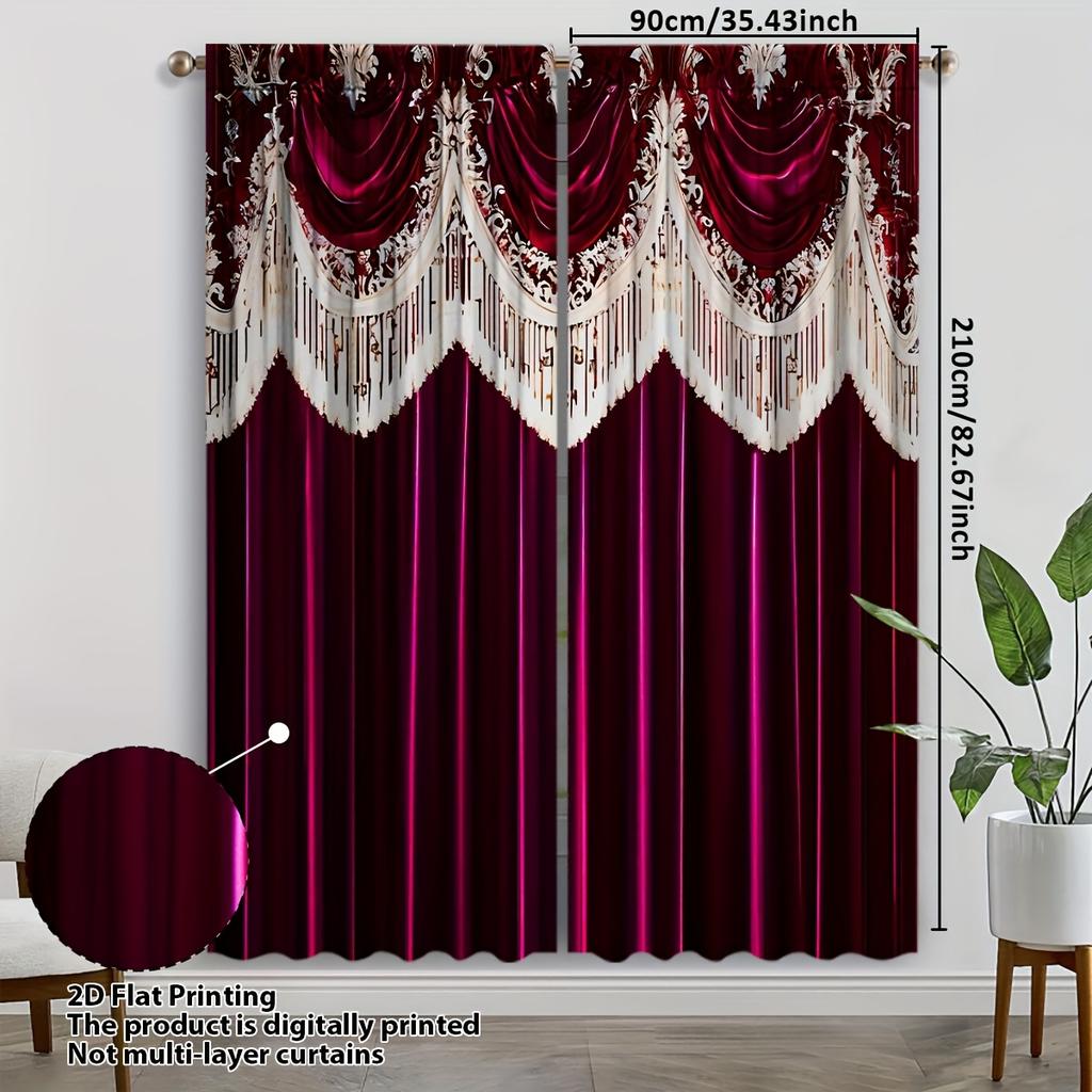 2 Pezzi Tende Artistiche Eleganti Luxe Stampate 2D – per Soggiorno   Camera da Letto   Balcone   Studio & Decorazioni per la Casa