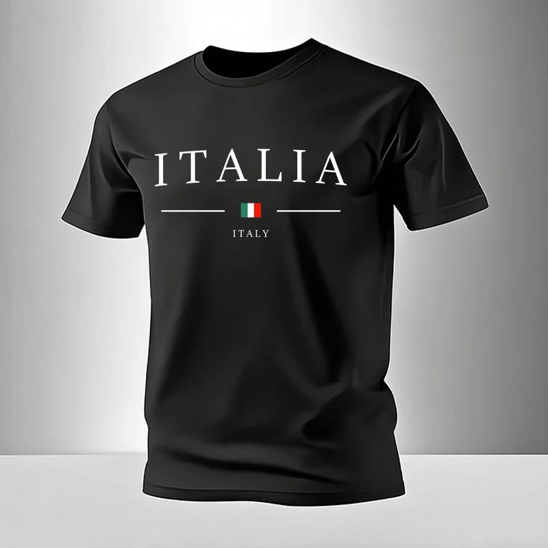 Home Outdoor Comfort Casual Tees Outfit Men's Set T-shirt and Sweatpants Italy Print Summer Short Sleeve Tracksuit