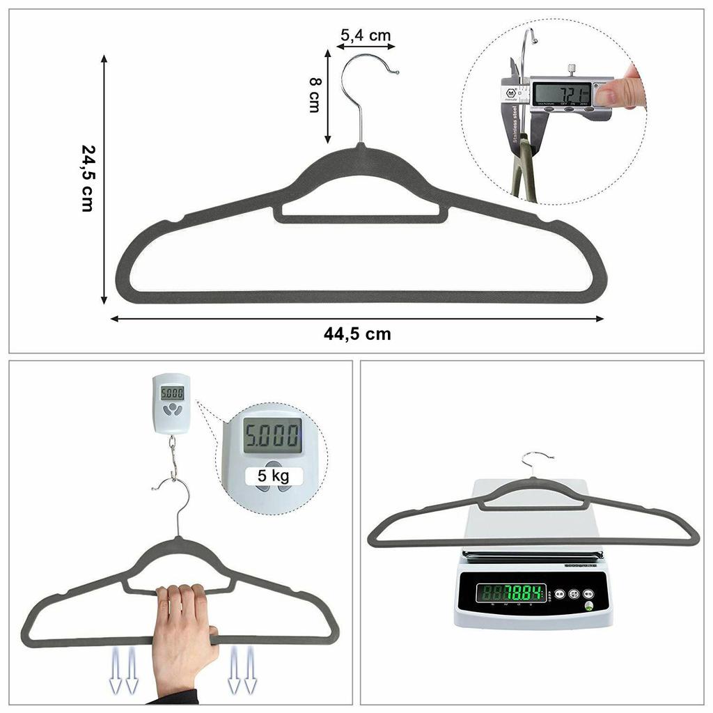 Velvet Maxi Hanger, Set Of 50, Graphite