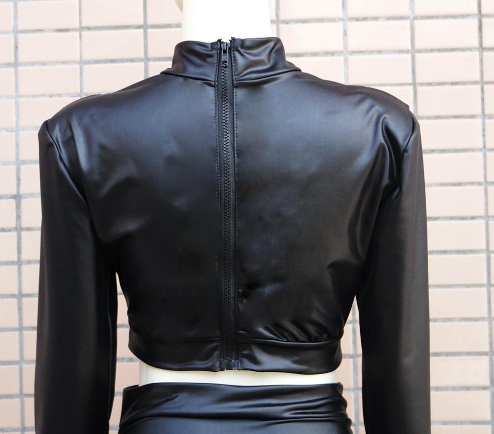 Women's 2022 Ruched Stand-up Collar Long Sleeve Two-piece Bodycon Dress