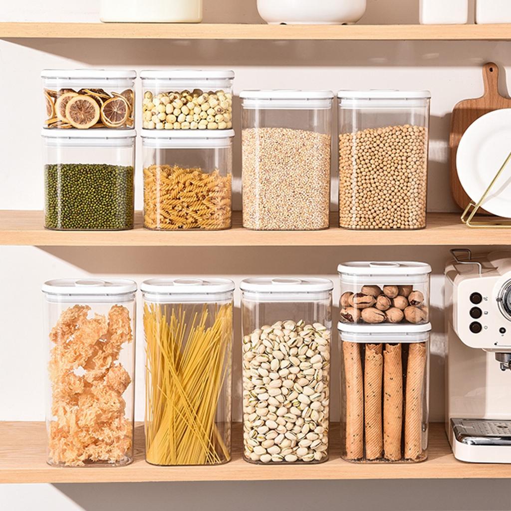 Food Storage Jars, Cereal Containers Storage, Multi-Functional Storage Jar with Airtight Lids, for Kitchen Organiser