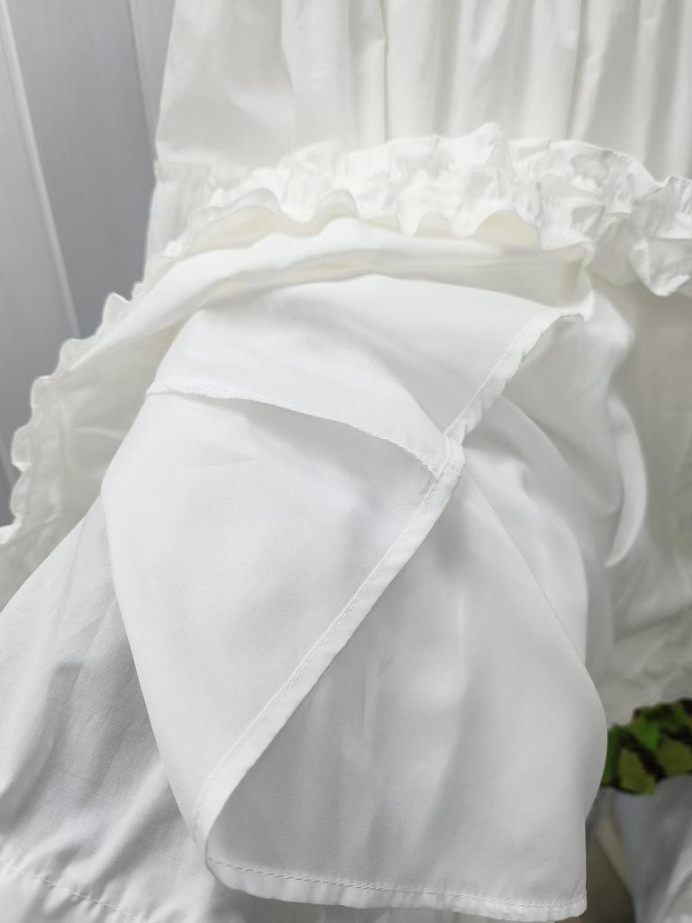 Spring/Summer 2026 High-Waisted Korean Style Ruffled Lace Cake Skirt