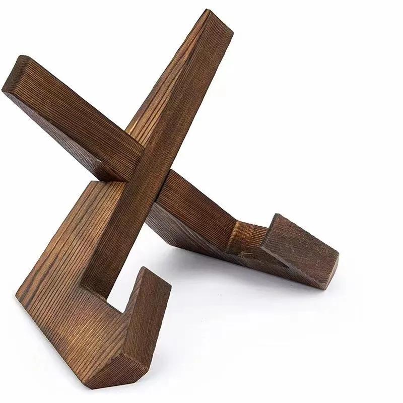 Wooden Cookbook Stand Handmade Recipe Book Menu Display Stand Restaurant Home Hanging Study Desktop Holder For Cooking