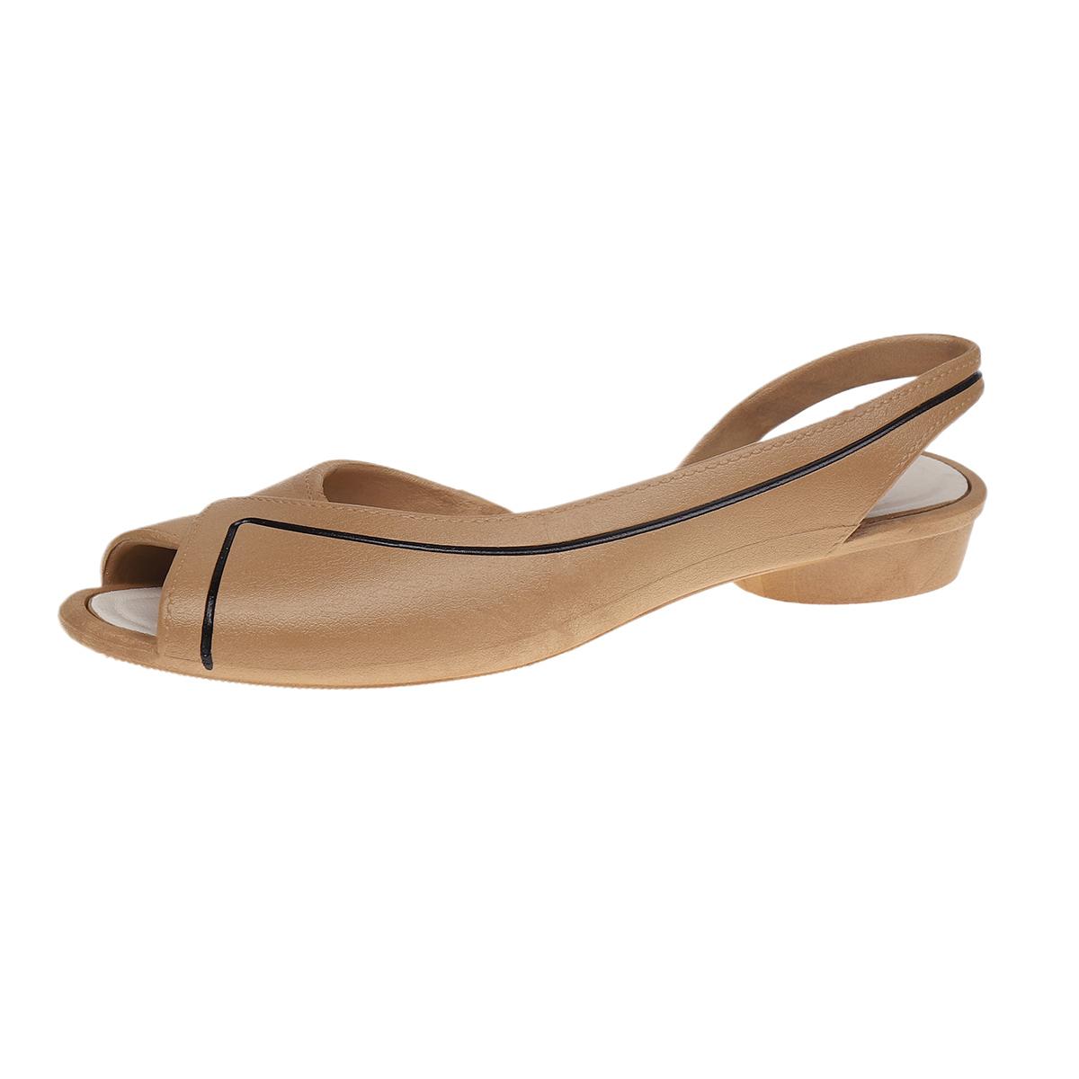 

Сандалии на низком квадратном каблуке с открытым носком и пряжкой, разноцветные женские туфли на распродаже 2024 года, фирменные женские сандалии Shallow Solid 40-41 абрикосовый