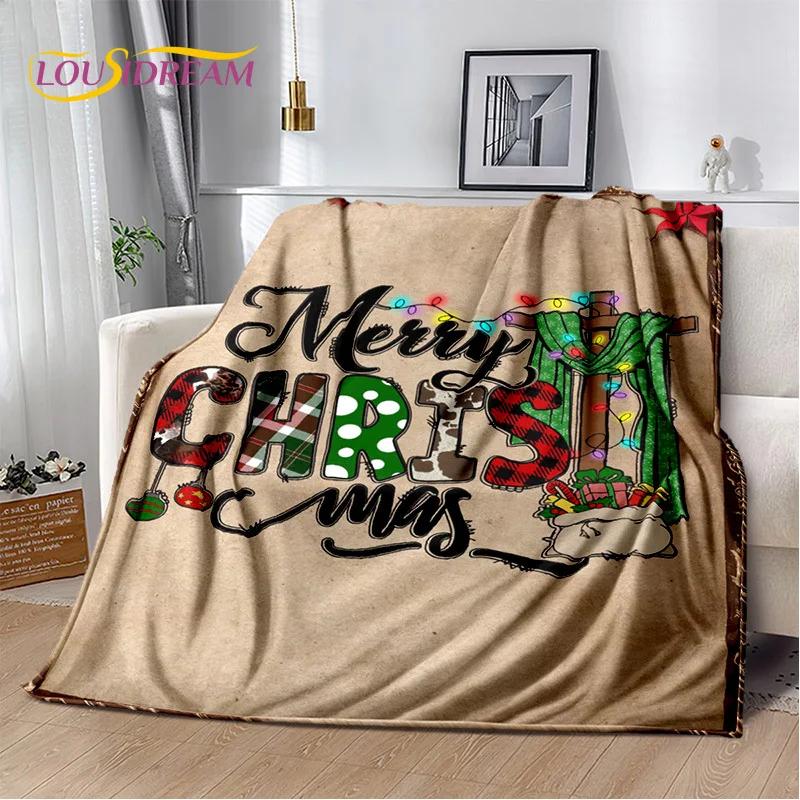 Frohe Weihnachten Baum Weihnachtsmann Geschenk Plüschdecke, Flanelldecke Überwurfdecke für Wohnzimmer Schlafzimmer Bett Sofa Picknick Wandern