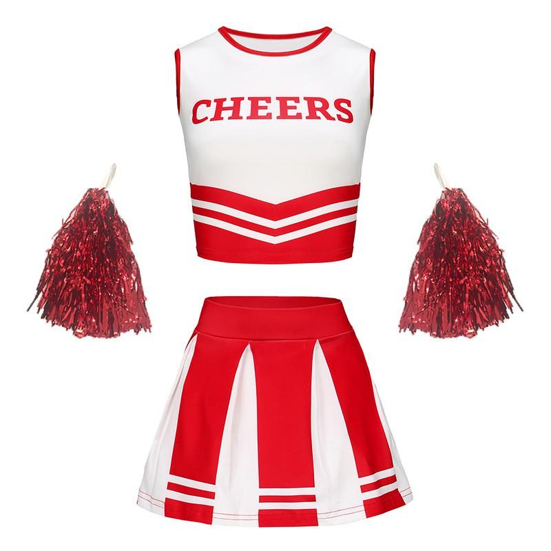 Girls Cheerleading Uniform Set School Sports Meet Opening Performance Stage Dance Outfit