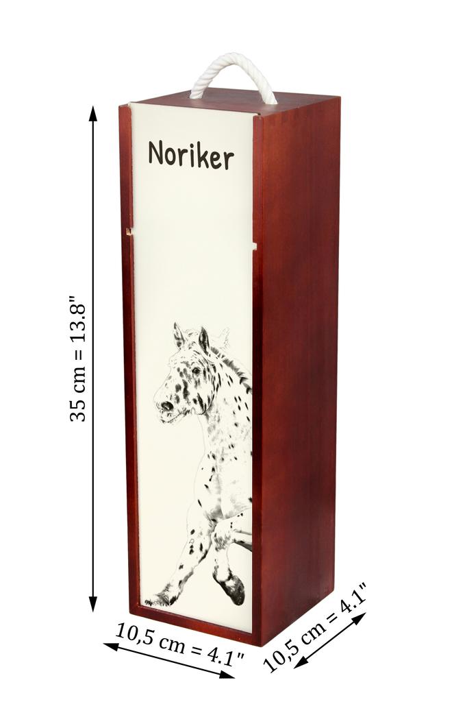 Noriker - Wine Box with a Horse, Alcohol Box with Graphics, Personalized Gift Box from the Art-Dog Brand