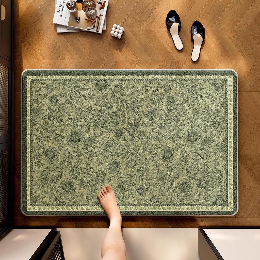 American Style Imitation Cashmere Irregular Floor Mat - Water Absorbent, Dirt Resistant for Bathroom and Kitchen Hallway.