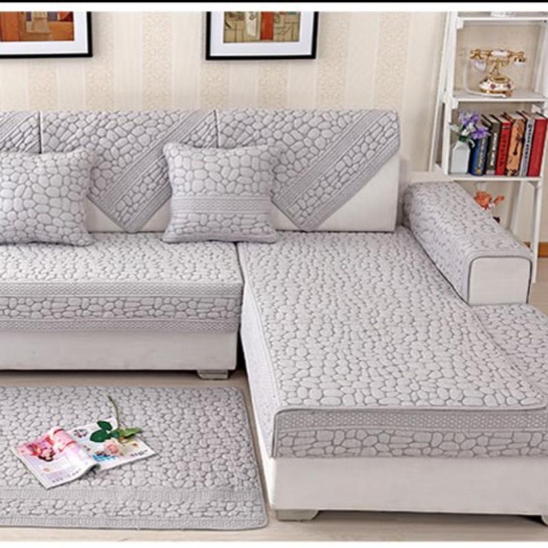 Versiune coreeană Covoraș de canapea cu două fețe, modern, universal pentru toate anotimpurile, cârpă pentru praf, proaspătă, anti-alunecare, eliberare de nisip pentru acasă