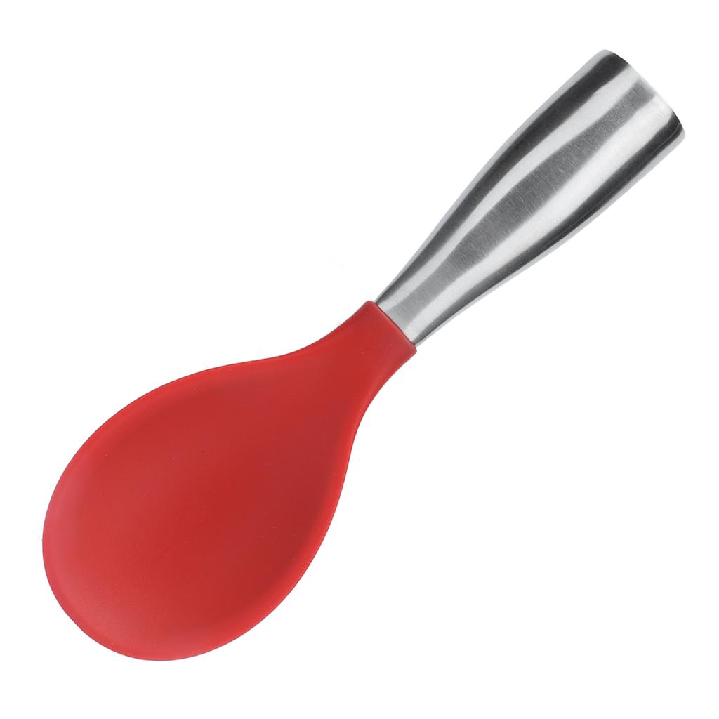 Rice Spoon Silicone Stainless Steel Handle Stick Proof Stand Up Rice Scoop for Home Restaurant