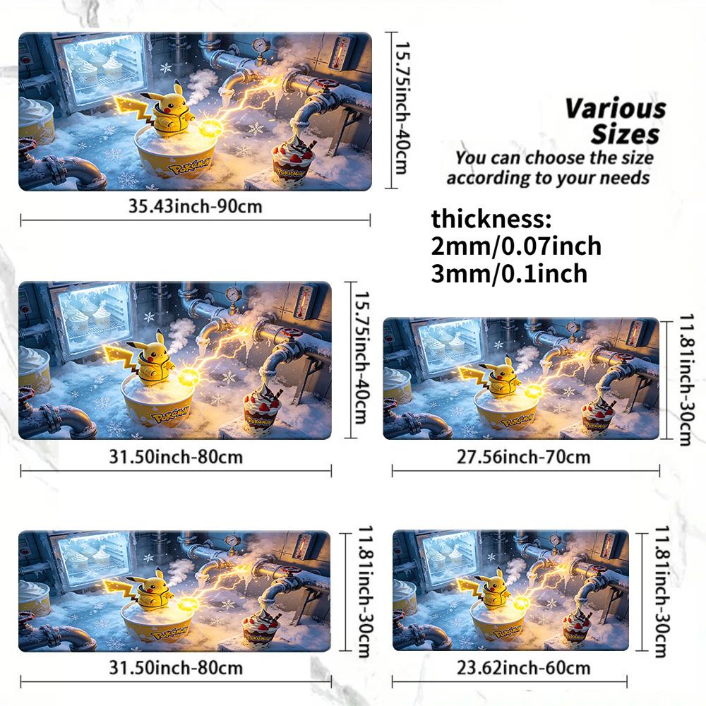 Autumn Maple Pikachu Gaming Desk Mat NonSlip Washable 30x80x0.2cm