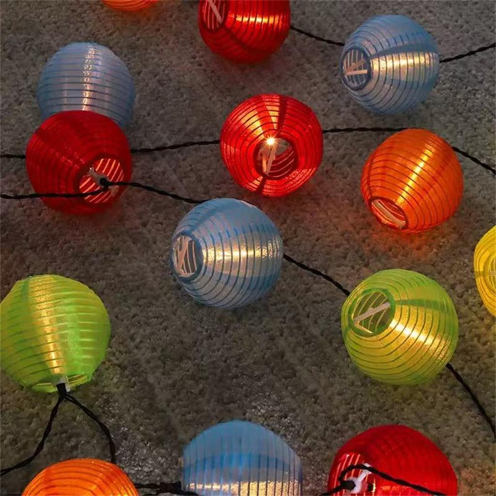 Solar LED lantern lamp Strings outdoor garden decoration cloth lantern string Christmas day decorative light string