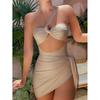 2026 New Women One Piece Swimsuit, Sexy One Shoulder Two Piece Swimwear With Cover Up Beach Hot Spring Vacation Bathing Suit