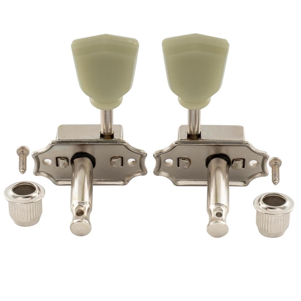 Musiclily Pro L3+R3 Vintage Kluson-Type Tuners for LP, SG, and Les Paul Electric/Acoustic Guitars, with Nickel Keystone Buttons