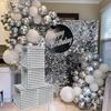 1/4PCS Scene Props Shiny Silver Magic Cube Shape Creative Packaging box Party decorations Candy box Retro 25x25x25cm