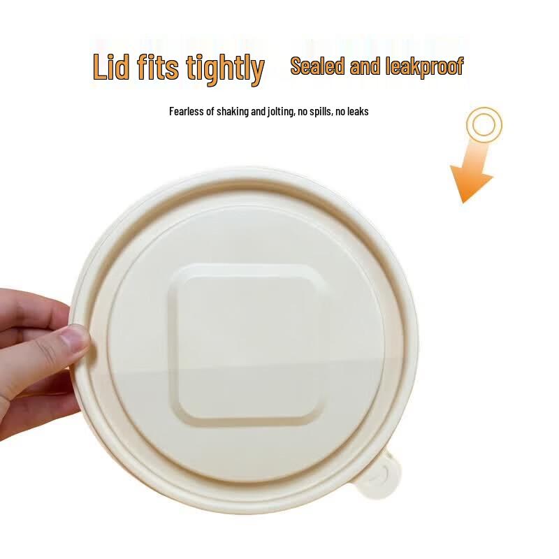 Biodegradable Corn Starch Disposable Meal Bowls with Lids, 150 Sets