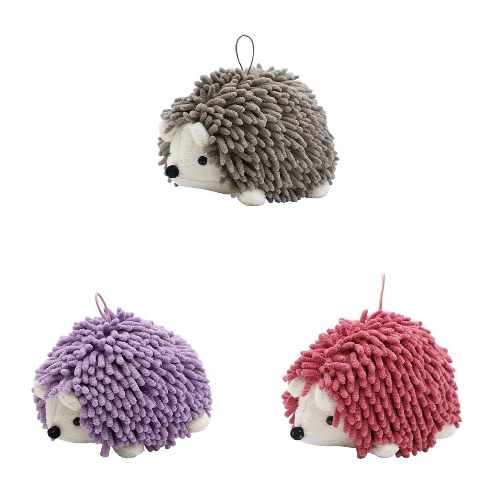 Cartoon Hedgehog Plush Hand Towel With Absorbent Fabric For Kids And Adults