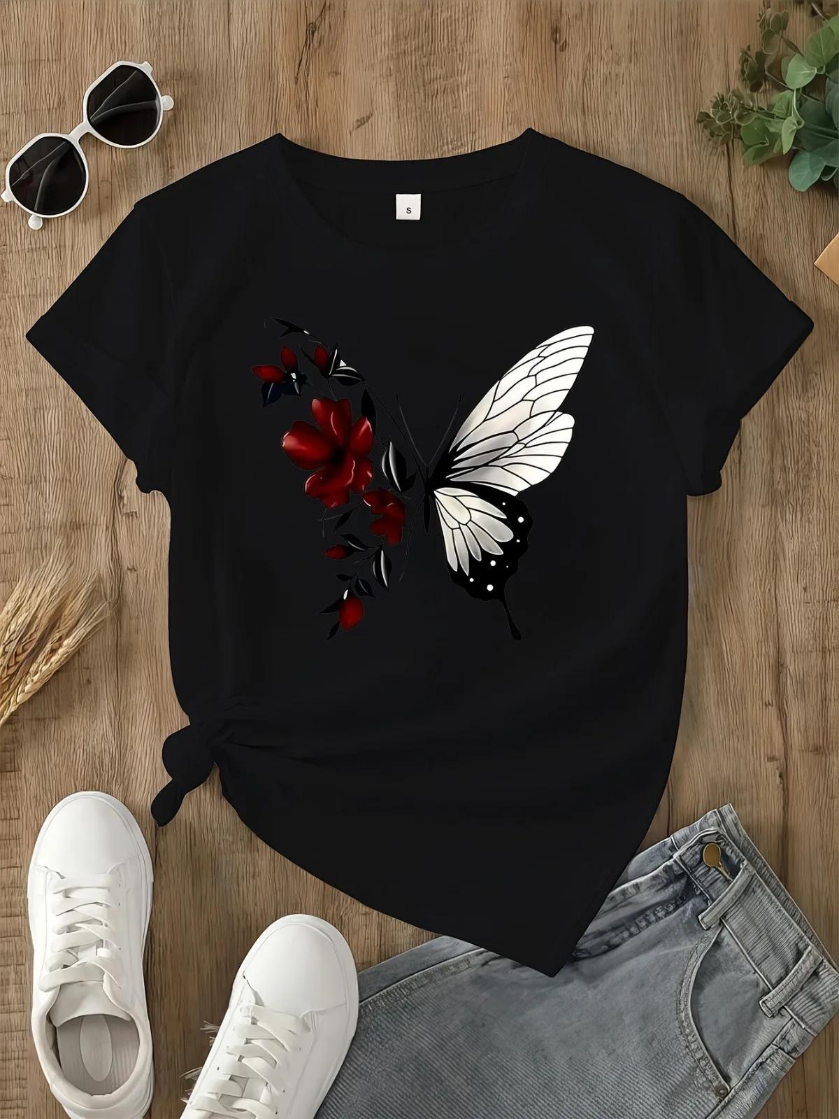 

Women s Casual Round Neck T-shirt California Print Geometric Pattern All Season Comfortable Top Suitable for Holiday Gifts Y2K L