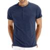 New Men T-shirt Henry Neck Fashion Design Slim Fit Solid T-shirts Male Tops Tees Short Sleeve T Shirt For Men