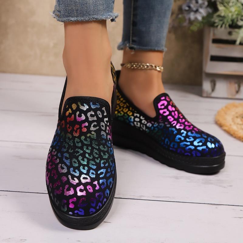 Flats Women Loafers Shoes Fashion Leopard Shoes 2025 Autumn New Trends Platform Sneaker Casual Walking Cozy Zapatillas De Mujer