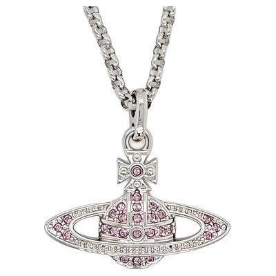 VIVIENNE WESTWOOD Mini-Basrelief-Saturn-Halskette Unisex-Halskette Silber 63020086-02P551