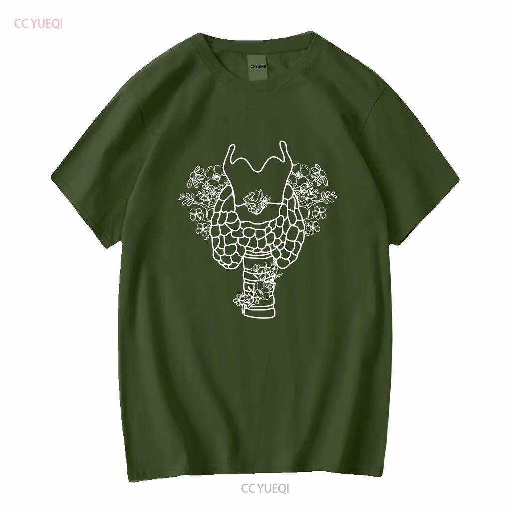 Thyroid T Shirt Floral Anatomy Hypothyroidism Graves Disease Cancer Hyperthyroidism Endocrinology long or short sleeves