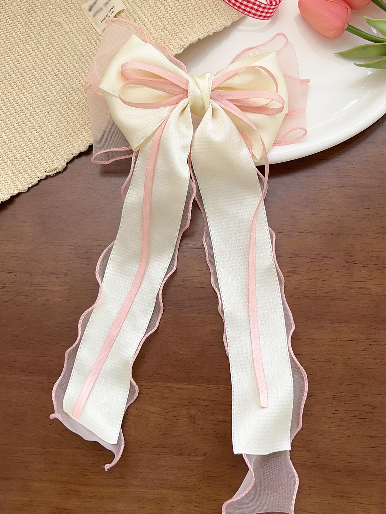 

1 шт. Модная винтажная красная заколка для волос с бантом для женщин, девушек, корейская заколка для волос с длинной кисточкой и лентой, заколка-автомат, головной убор, аксессуары для волос