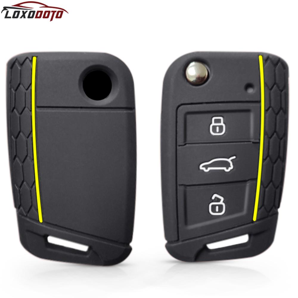 For Skoda Superb Octavia Fabia Rapid Kodiaq For Vw Golf 7 Gti Polo Touran Tiguan For Seat Ibiza Leon Car Key Case Cover Caps Fob