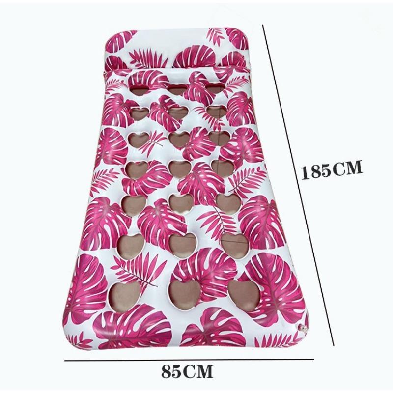 

Шезлонг для бассейна, поплавок для стула для бассейна с подставкой для напитков, поплавок для озера, плот, водные поплавки, игрушечный охлаждающий шезлонг с подголовником для бассейна. 180*80cm светло-розовый