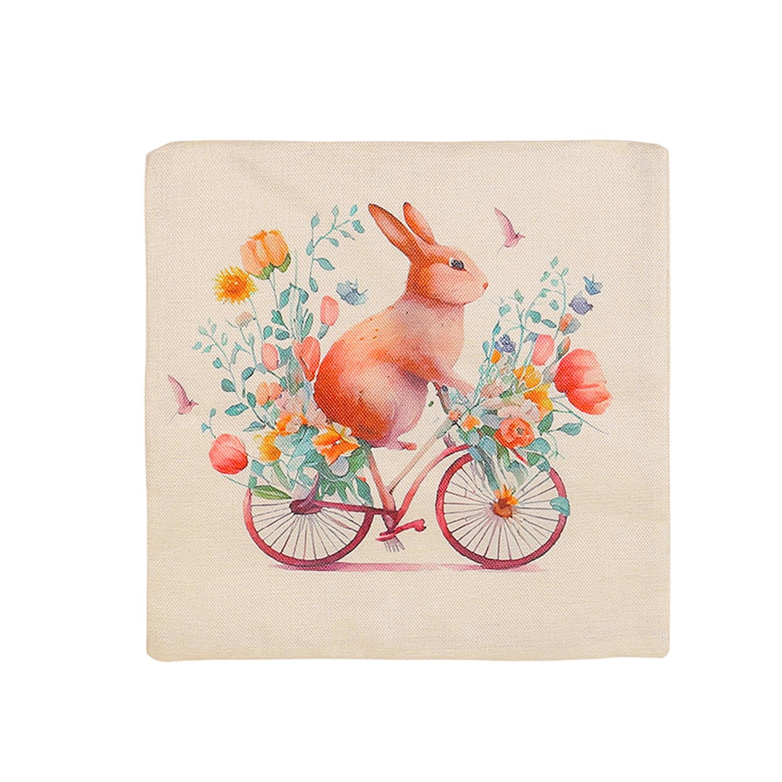 Пасхальная наволочка, милая мультяшная наволочка с кроликом, украшение для дивана в гостиной. One Size