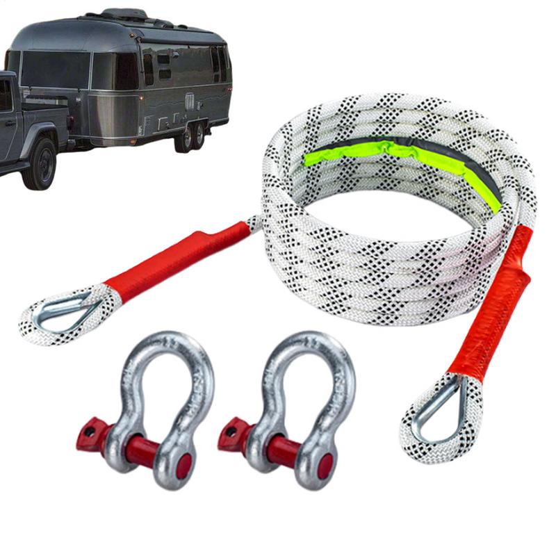 3/4/5M Car Tow Rope Set 10T/5T Tow Strap Off Road Towing Rope Heavy Duty Emergencies Equipment Tow Rope With Hooks For Truck ATV