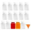 15 Pack Clear Square Plastic Bottles 100ml Capacity Space Efficient Stackable Containers for Liquid Storage