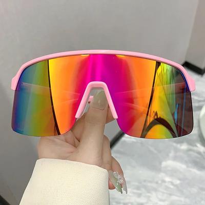 Oversized Half Frame Sunglasses Women For Men Luxury Brand Designer Vintage Sun Glasses Punk Ski Windproof Outdoor Sport Goggles