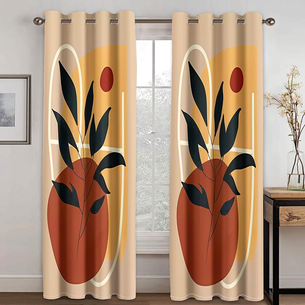 Simple Modern Art Abstract Stylish Colorful Window Curtains Blinds For Living Room Bedroom Bathroom Kicthen Door Home Decor2Pcs