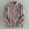 Foreign Trade Export Overplus Order Men's Long sleeve Polo Shirt Men's Lapel Embroidery Light Business Fashion Top Fashion Brand Bottoming Shirt