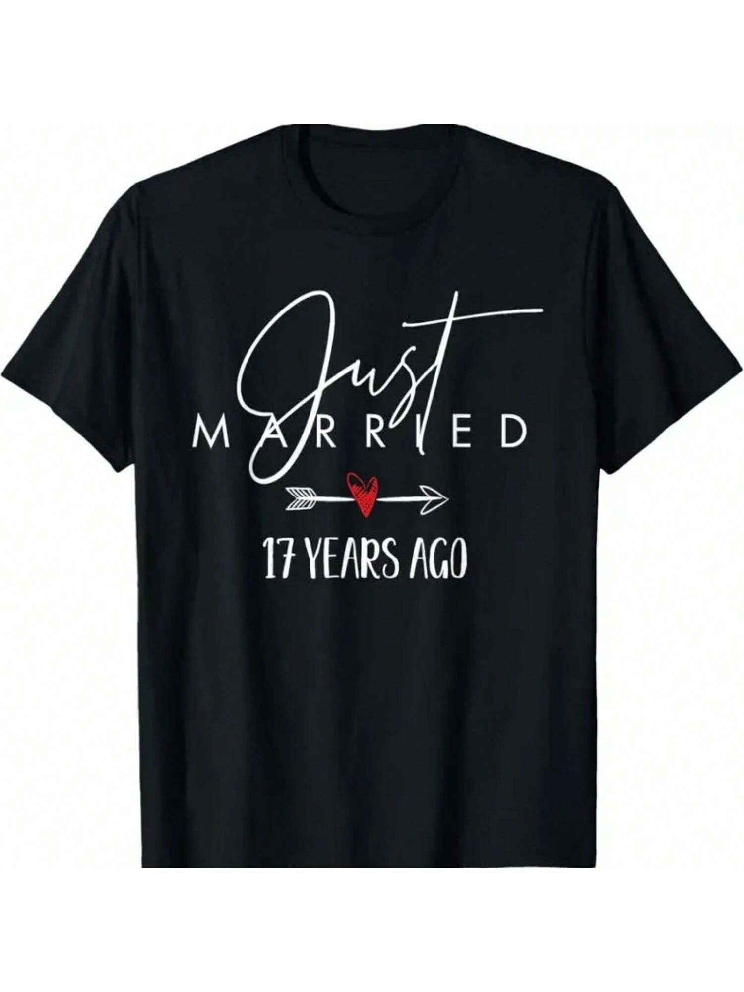 Just Married 17 Years Ago 17th Couples Wedding Anniversary T Shirt S