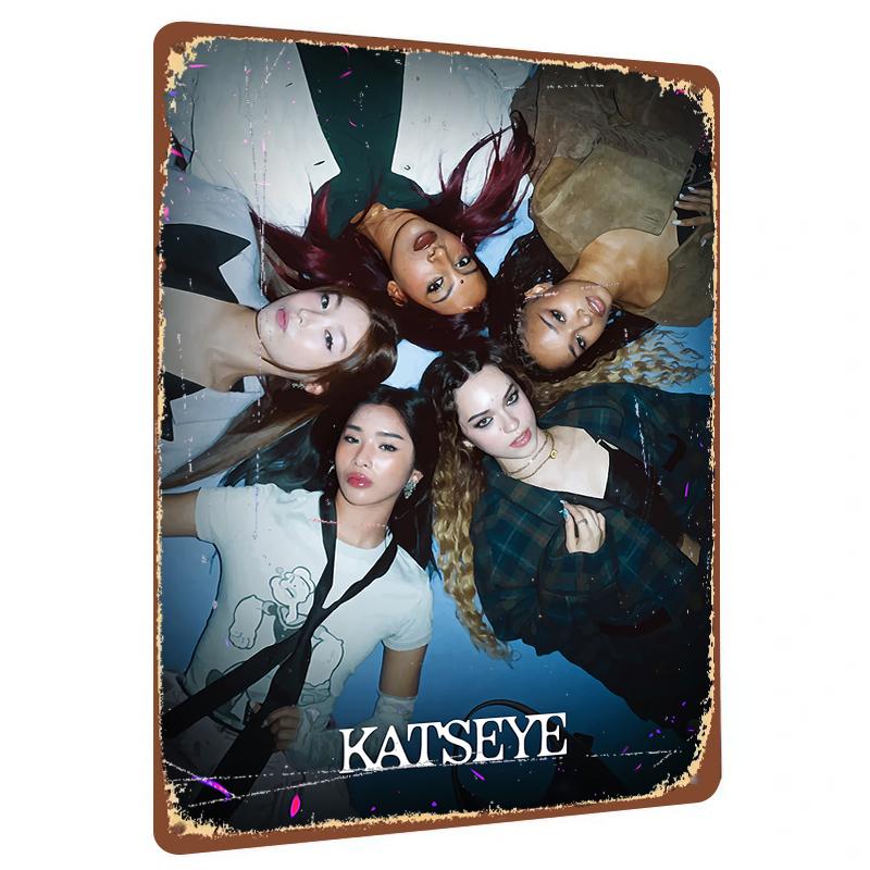 KATSEYE Group Poster Custom Metal Tin Sign Wall Art Decor for Music Fans Home Room Decoration 20X30CM