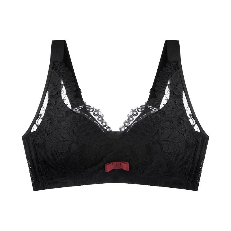 B C D Dámské 3D Košíčky Podprsenka Bez Kostic Pohodlná Plné Košíčky pro Velká Prsa Ženská Sexy Krajka Síťovina Nastavitelná Podprsenka Měkká Tenká Vycpávka Top Podprsenka