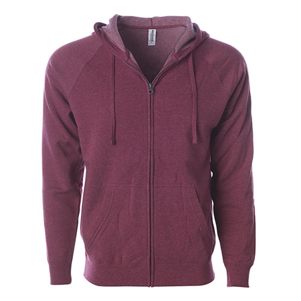 Independent Unisex Adult Midweight Zipped Raglan Hoodie