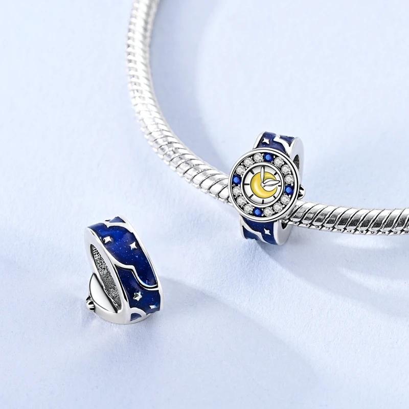 Charms Coppermysterious Stars Moon Watch Beads Fit Charms Plataoriginal Bracelet Beads Women Jewellery Making Gifts