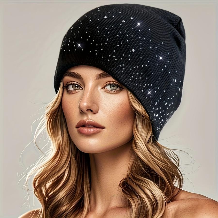 New Women's Multi-color Dot Diamond Pullover Knitted Hat Autumn and Winter Knitted Hat Warm Woolen Hat