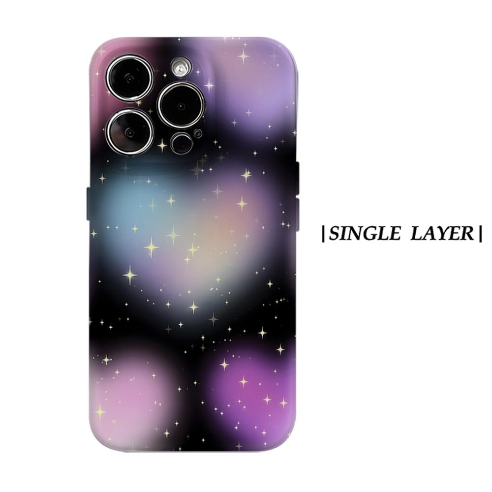 

Glowing Heart Sparkle Phone Case for IPhone 17AIR 16E 16 15 14 13 12 11 17 Pro Max Plus Double-layer Back Cover IPHONE17PROMAX