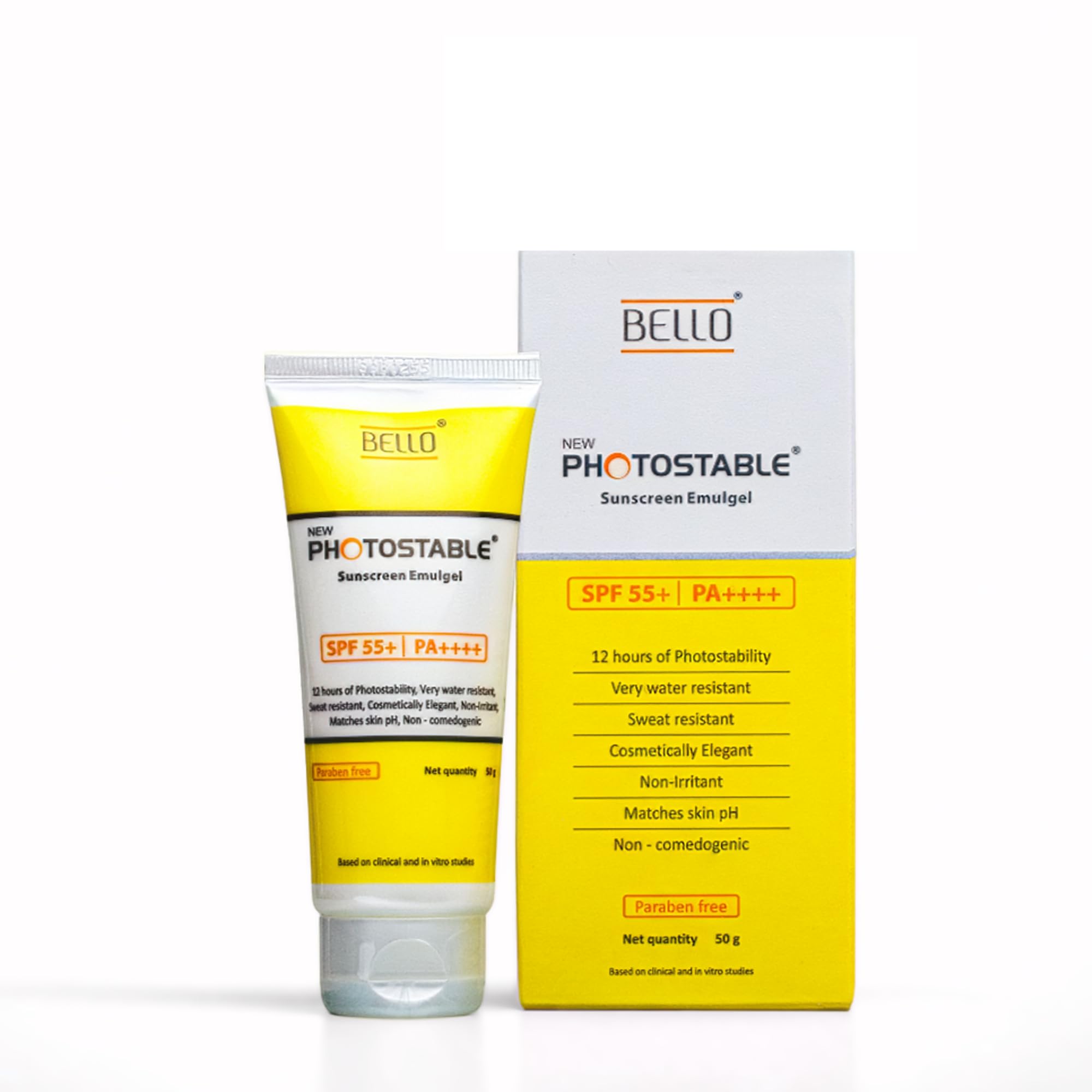 

Sunpharma Photostable Emulgel Sunscreen SPF 55+,PA++++, 12 Hour UV Protection, Lightweight, Oil-Control Formula, No White Cast, Dermatologist-Tes