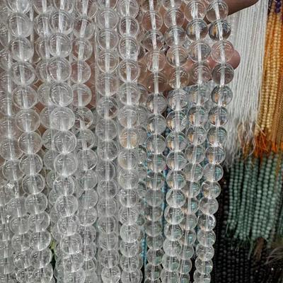 Natürliche Mikrowatte Weiße Kristall Runde Perlen für DIY Schmuckzubehör