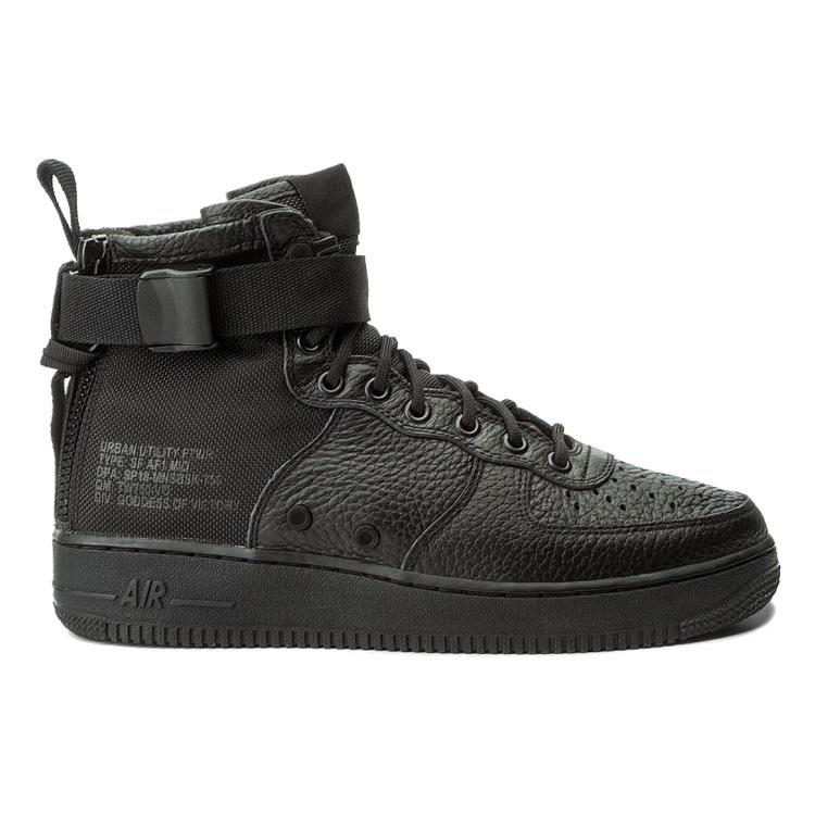 New Nike Sf Air Force 1 Mid Triple Black 917753-005
