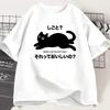 Kawaii Funny T-Shirt Lazy Cat Tshirt Funny Cute Cat Tshirt Women Japanese Style Graphic Tees Women Clothing