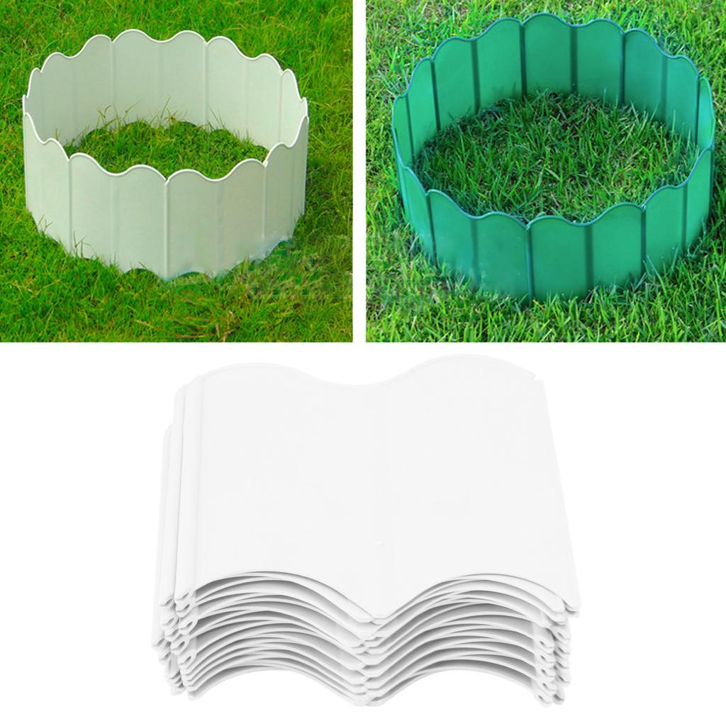 20PCS Interlocking Landscaping Edging Kit Weatherproof Garden Landscape Edging Border Hammer In Lawn