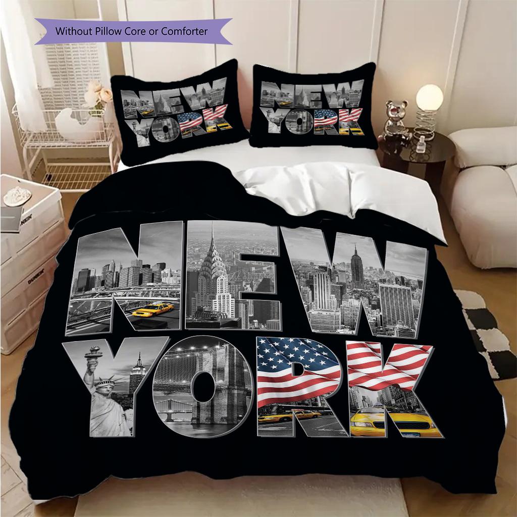 Artistic American Flag Bedding, Duvet Cover, Pillowcase, Home Decoration, Birthday Gift (1 * Duvet Cover+2 * Pillowcase, Coreless)